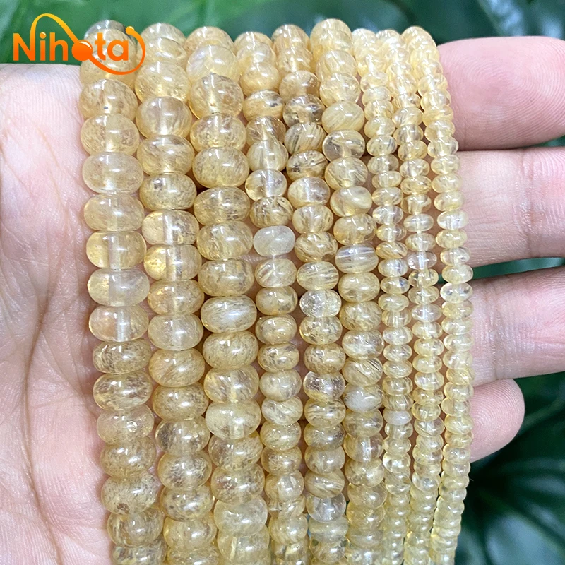 Natürliche goldene Citrin Quarz Rondelle Spacer lose Perlen 15'' Strang 4/6/8mm für DIY Armband Halskette Mode Schmuck Machen