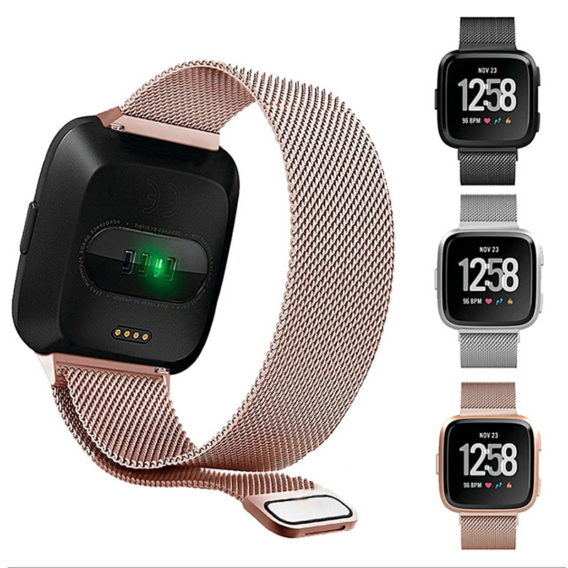 Premium Magnetic Metal Strap Band for Fitbit Versa & Sense Watches