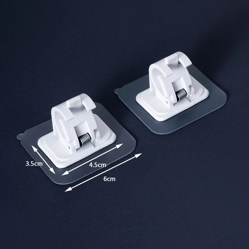 Rod Clip Self Adhesive Clamp Hook Holder Wall curtain pole bracket Hanging Pole Bottom Bracket Nail-Free Wall Hanging Clip