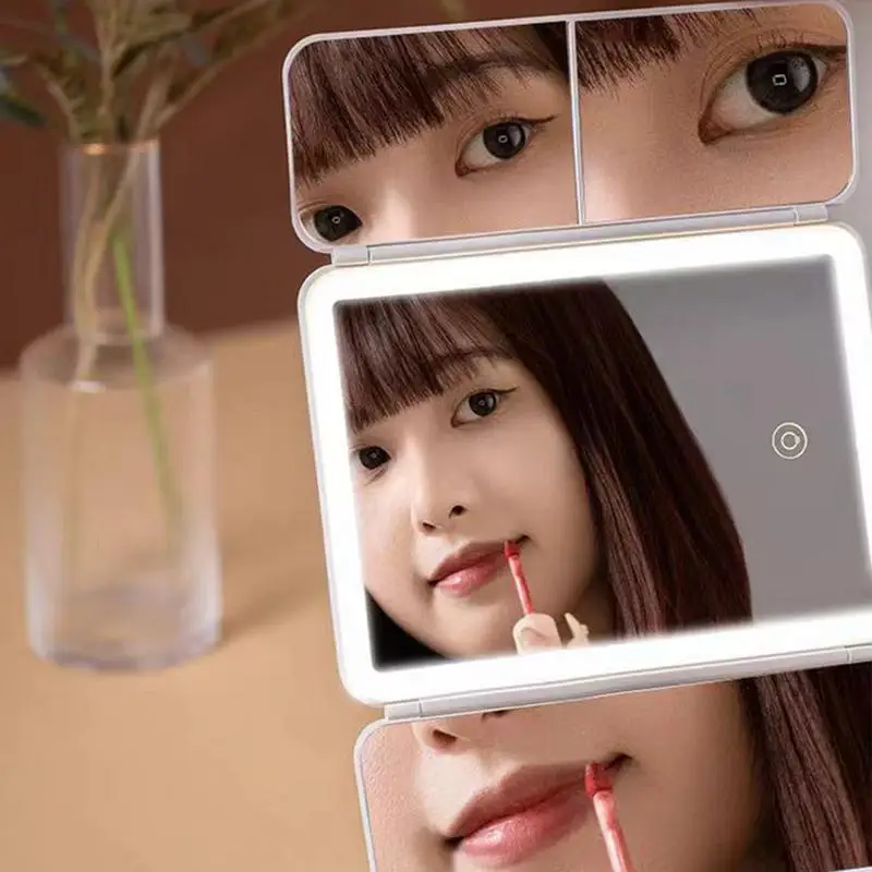 Smart Mirrors Makeup Table Mirrors Makeup Mirrors LED Lights Vanity Mirrors with Magnification Trifold Cosmetic Mirrors 180 4