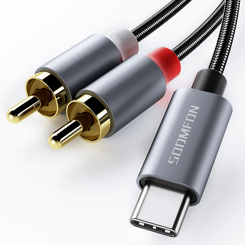 Soompon USB C to 2 RCA  ̺  Type-C To RCA  Ȩ þ  ȣȯǴ  ڵ DVD TV Ŀ