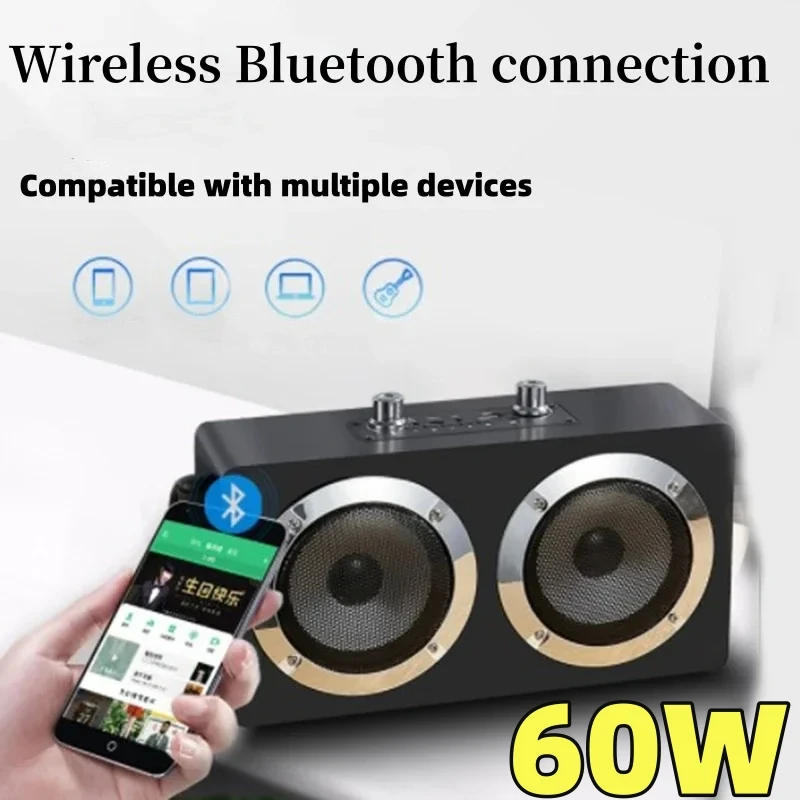 

60W High Power Caixa De Som Portable Wireless Subwoofer Family KTV Bass Stereo Home Theater System FM Radio TF Bluetooth Speaker