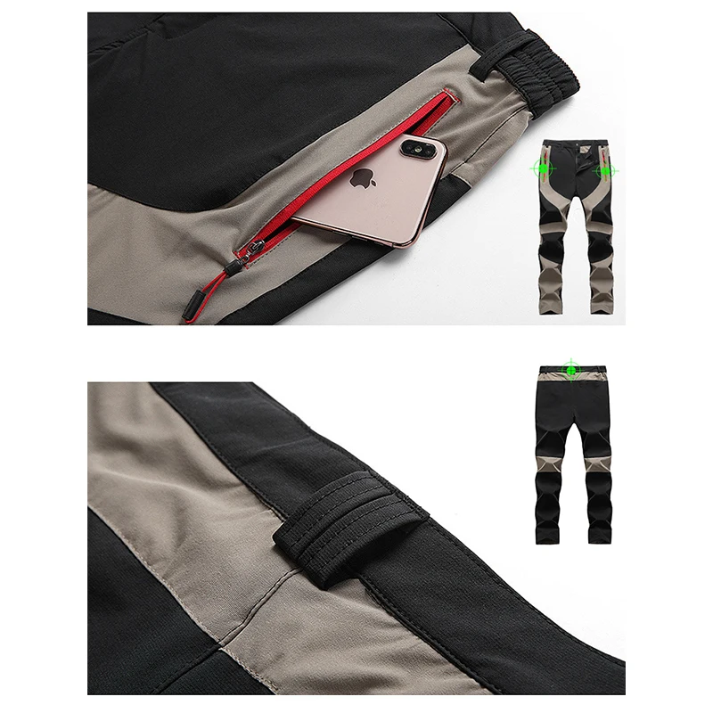 Men's Outdoor Pants Hiking Camping Spring Breathable Elastic Casual Quick Drying Color Sports Fishing Trousers Trekking