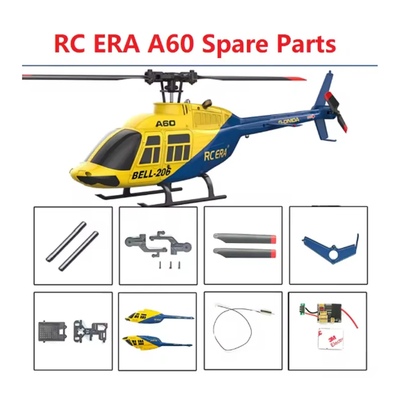 Châssis d'hélicoptère RC avec vis et accessoires pour réparation