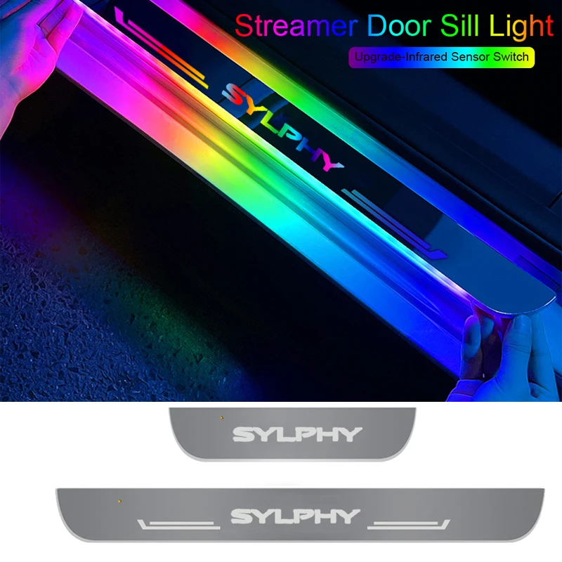 

Rechargeable Illuminated Embellish Strip for Nissan Sylphy Wiring-Free Door Sill Pathway Illusory Sill Trim Styling Color Light