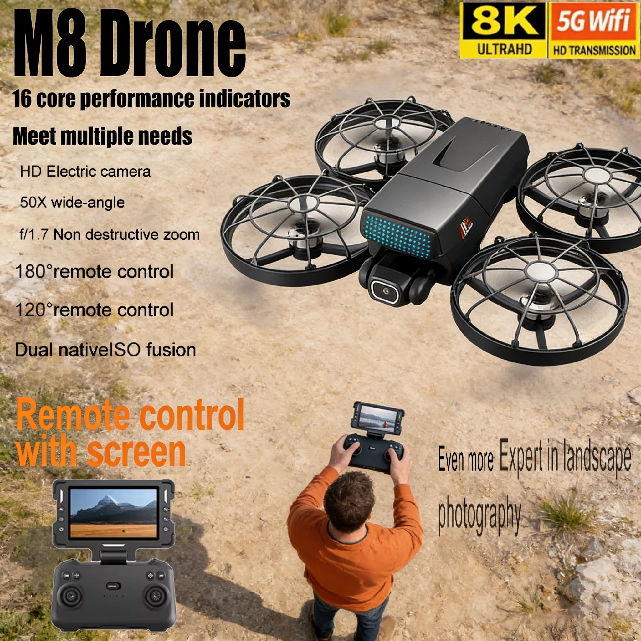 Aerial photography drone quadcopter 8K camera GPS FPV foldable follow me mode auto return 5G WiFi RC for adult