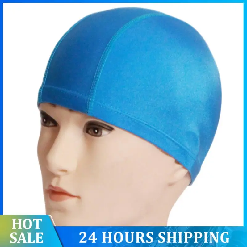 

Swimming Caps For Men Women Free Size Elastic Nylon Ear Protection Long Hair Pool Swimming Hat Ultrathin Bathing Caps
