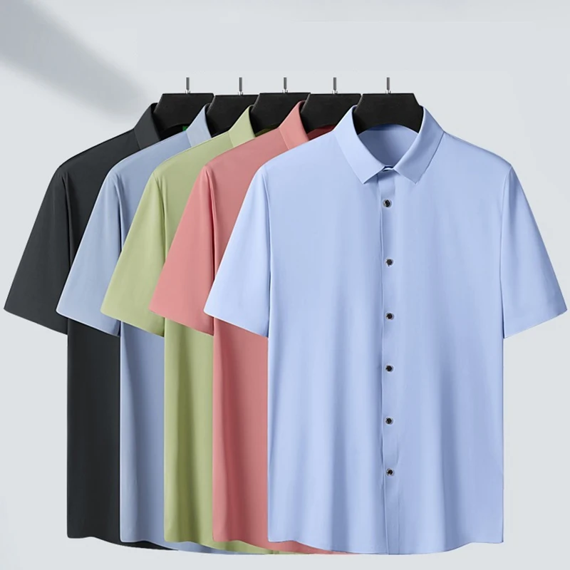 Summer Thin Men's Seamless Sports Leisure Shirt Comfortable Ice Silk Breathable Outdoor Sports Solid Color Top