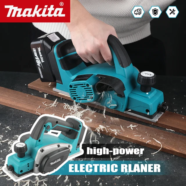 Makita – raboteuse électrique: largeur de rabotage de 82mm, 15000 tr/min, puissance 650W, profondeur de coupe de 2.5mm, poignée ergonomique pour bricolage, travail du bois et fabrication de planches 1