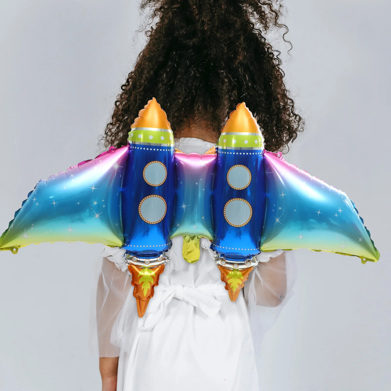 

5 Pcs Big Ballons Birthday Party Decorations Role Play Props Wing Ornament Cosplay Aluminum Film Rocket Balloon Funny Balloons
