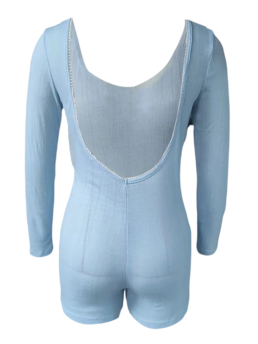 

Womens Long Sleeve Bodycon Jumpsuit Overalls Skinny Playsuit Rompers