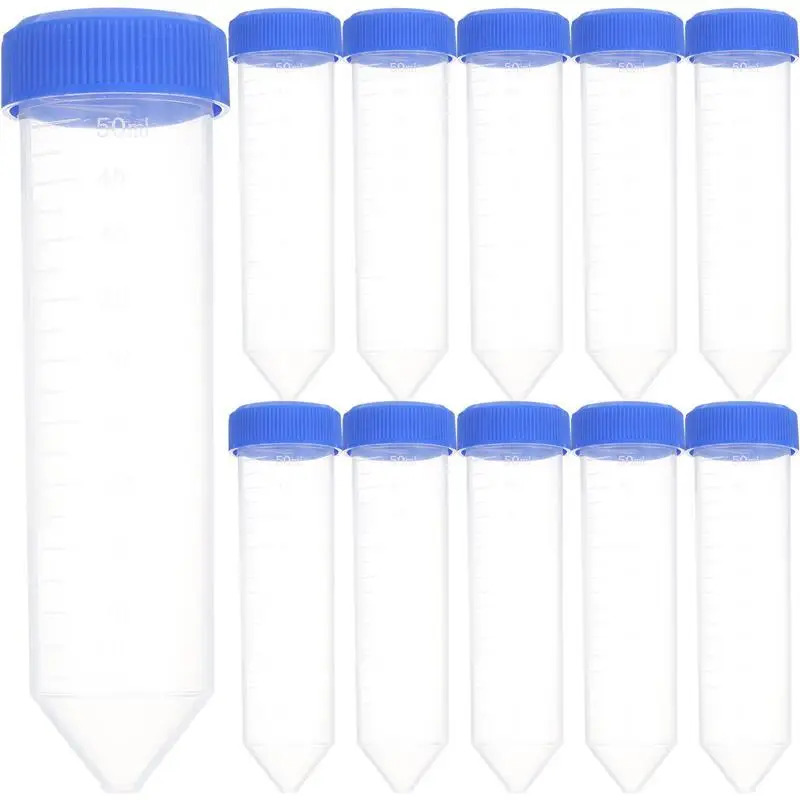 50/25PCS Conical Centrifuge Tubes With Screw Cap Pointed Head Test Tubes Polypropylene Centrifuge Sample Vial Bottles 50ml
