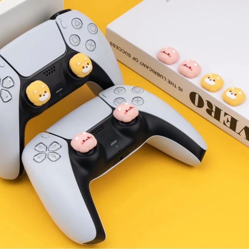 1Pcs Silicone Thunb Grip Caps For PS4 PS5 Cute Dog Cat Joystick Caps For NS Pro Cover Analog Thumb Stick Grips