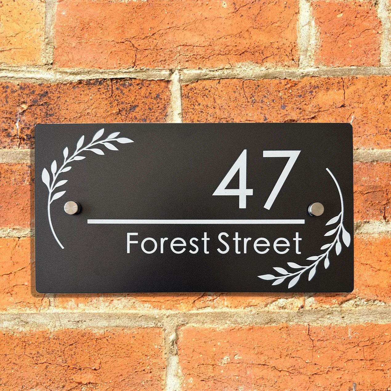 Placa de Identificação Moderna Matte Black House Placa de Endereço com Folha Impressa Placa de Metal de Alumínio Composta 300 mm x 160 mm x mm