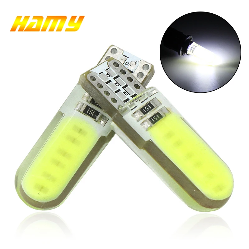 

2x T10 5W5 W5W LED COB for cars interior Light 12V 12SMD Auto Turn Signal Wedeg Side Reading License Plate Lamps White Red Bule