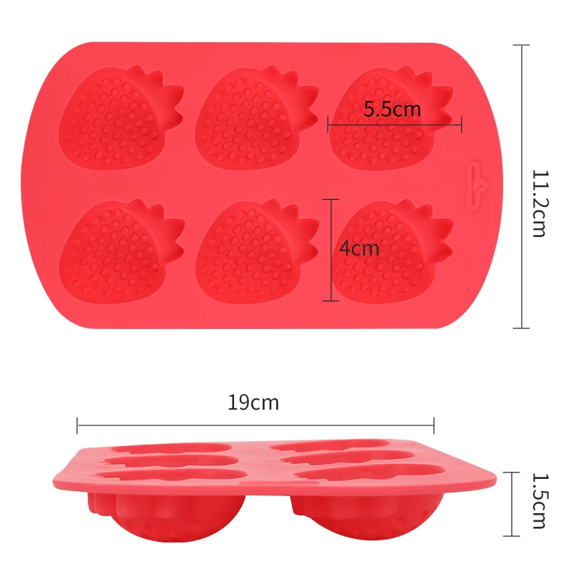 Fais du Frucht 6 Kavität Silikon form Eiswürfel Fondant Formen Pralinen form Back kuchen Dekorations werkzeuge Harz Kerzen form – Detail 5