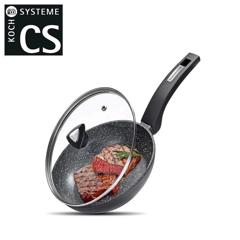 CSK 30CM Frying Pan Nonstick Deep Fry Pan with Lid,Granite Maifan Periuk  Batu Cooking Pan,PFOA Free - AliExpress