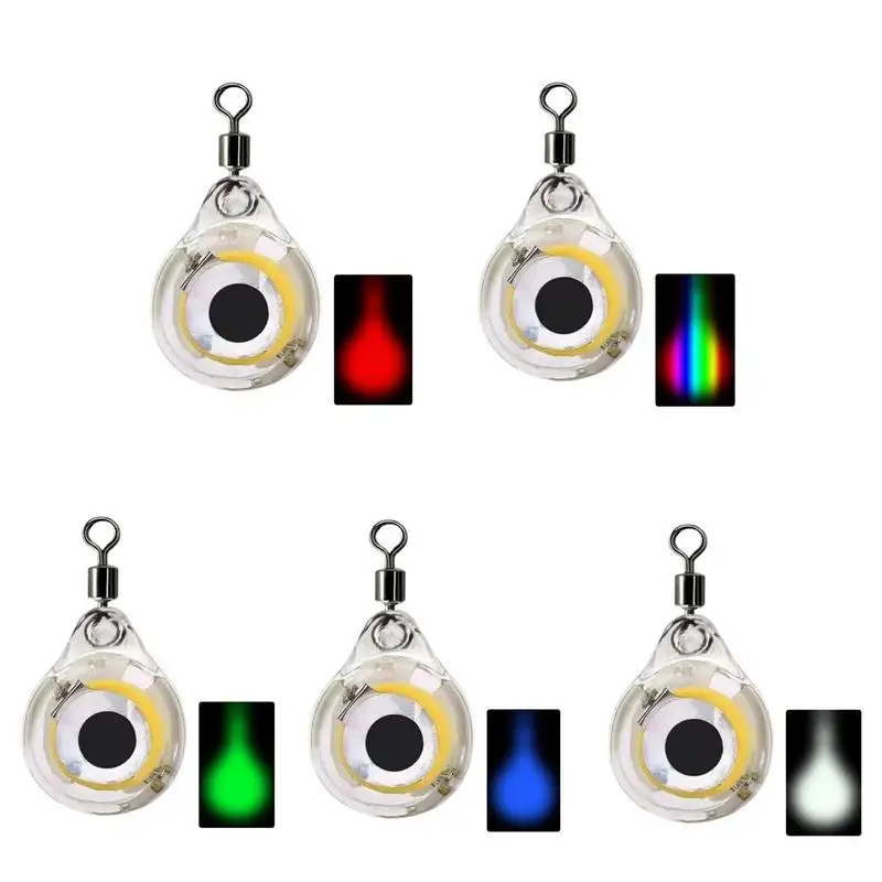 Leurres luminescents LED pour pêche nocturne - Perles et flashs sous-marins qui brillent dans le noir