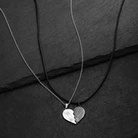 Fashion Stainless Steel Heart Puzzle Lock Key Pendant Couple Necklace Pendants Necklaces For Lovers Valentine's Day Jewelry - Image 2