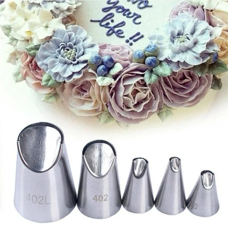 Chrysanthemum Nozzle Icing Piping Pastry Nozzles Kitchen Gadget Baking Accessories Making Cake Decoration Tools 5Pcs/set