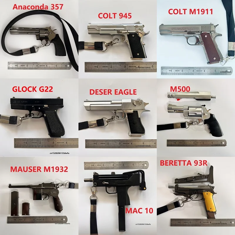 

1:2.05 Metal M1911 M92A1 Glock Desert Eagle Beretta Miniature Model Toy Gun Pistol Keychain Real Weapon Adult Child Alloy Empire