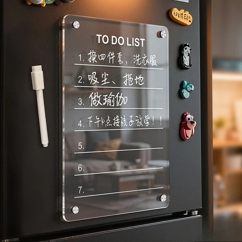 Magnetic Erasable Planner Notepad for Home – Premium Fridge Calendar & Message Board Sticker