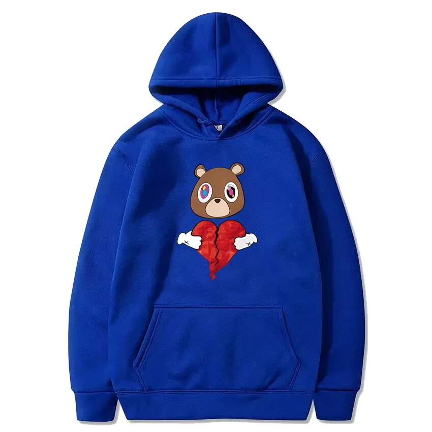 Kanye West Graduation Bear Unisex  Casual Hoodie Men Women vintage streetwear Long sleeve Oversized Graphics Hooded Sweatshirt