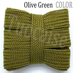 Premium 20mm Thick Flat Colored Soft Shoelaces - 160cm (10 Olive Green)