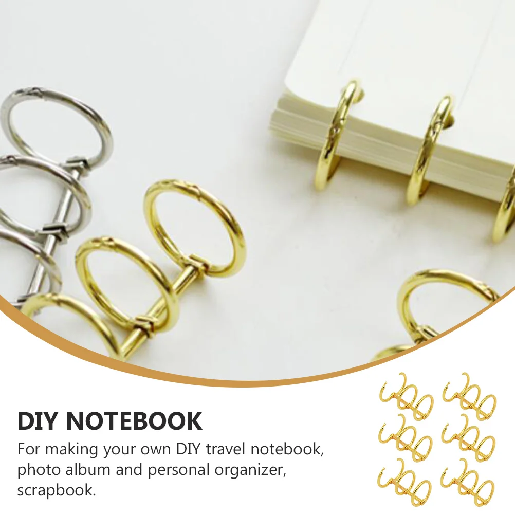 3 Ring Metal Loose Leaf Binder Rings 6Pcs