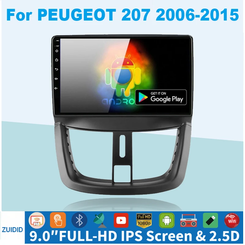 2 ГБ + 32 Android 10 для PEUGEOT 207 2006 - 2015 автомобильное радио мультимедийный видеоплеер