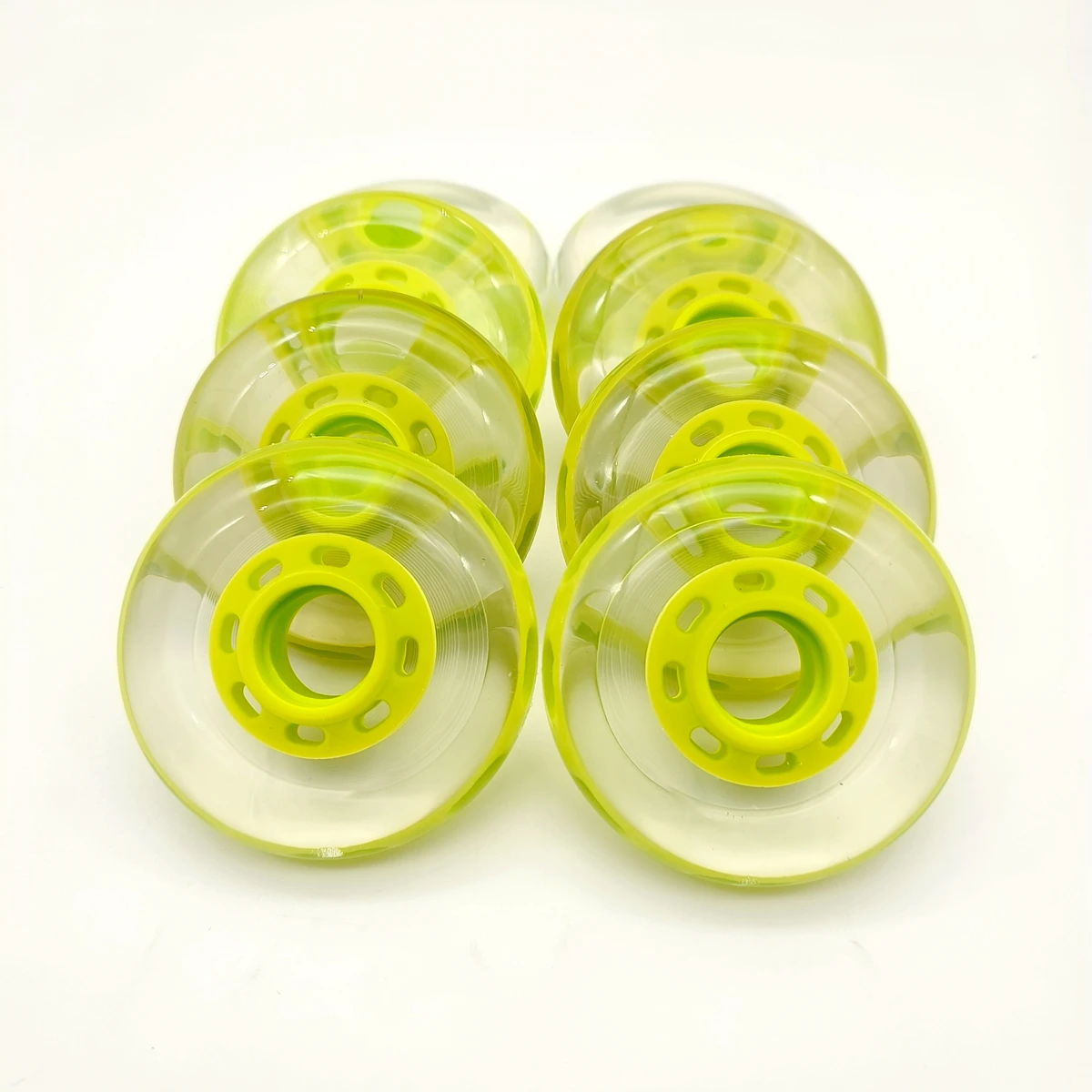 Inline skate wheel transparent 80mm 80x24 mm 80a bearing abec-9 8wheels/lot