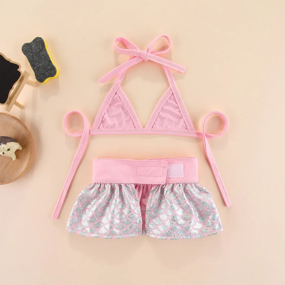 Cute Pet Summer Dress Set for Small Dogs Mermaid Dog Costume Girls Puppy Bikini Swimsuit for Yorkshire Terrier Dog Skirt Summer