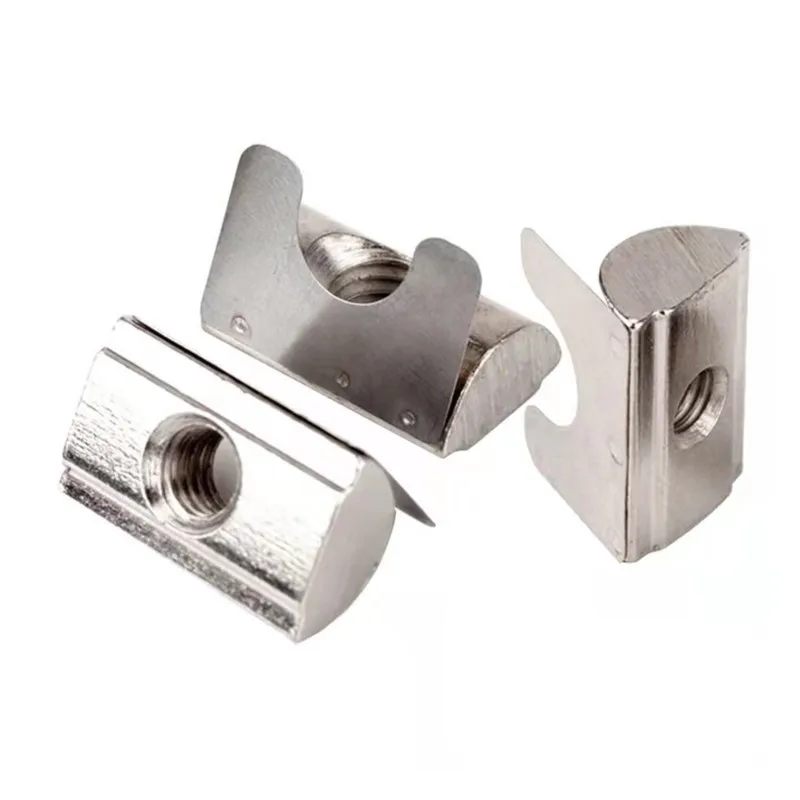 50 Packs M8 Thread T Spring NutRoll In T-Nut With Ball