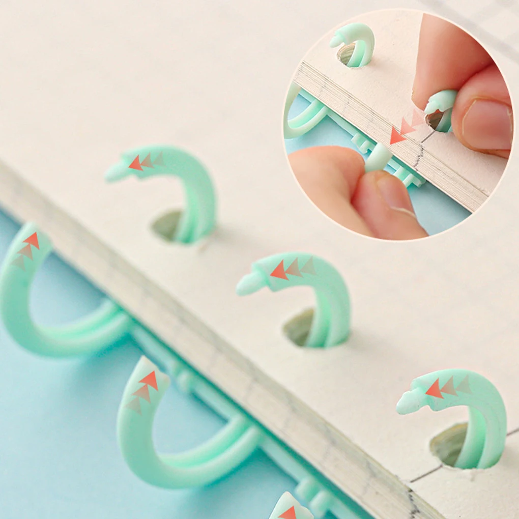 

10piece Lightweight Binder Spines Easy And Safe To With Plastic 30-Hole Loose Leaf Folders Flexible