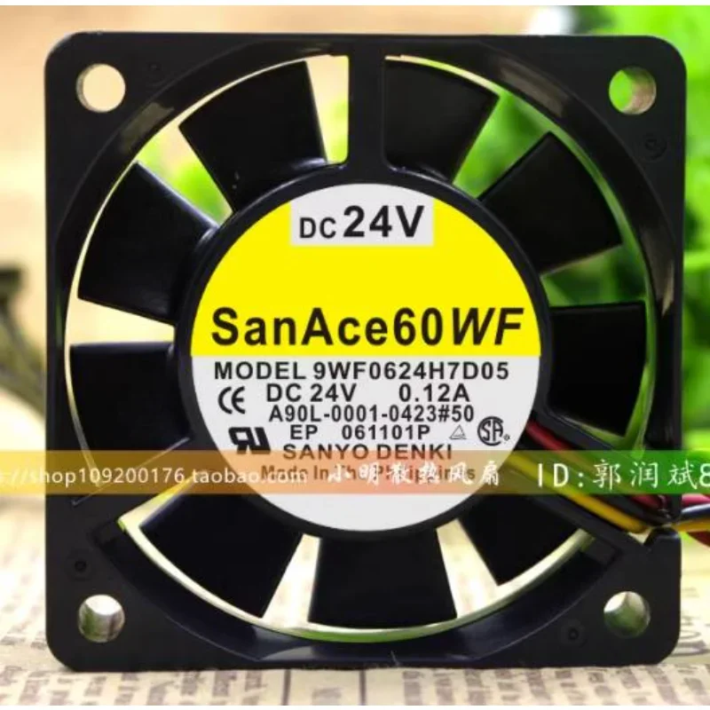 Sanyo SANYO 냉각 선풍기, FANUC 냉각 선풍기, 9WF0624H7D05, 6015, DC24V, 0.12A, 60x60x15mm