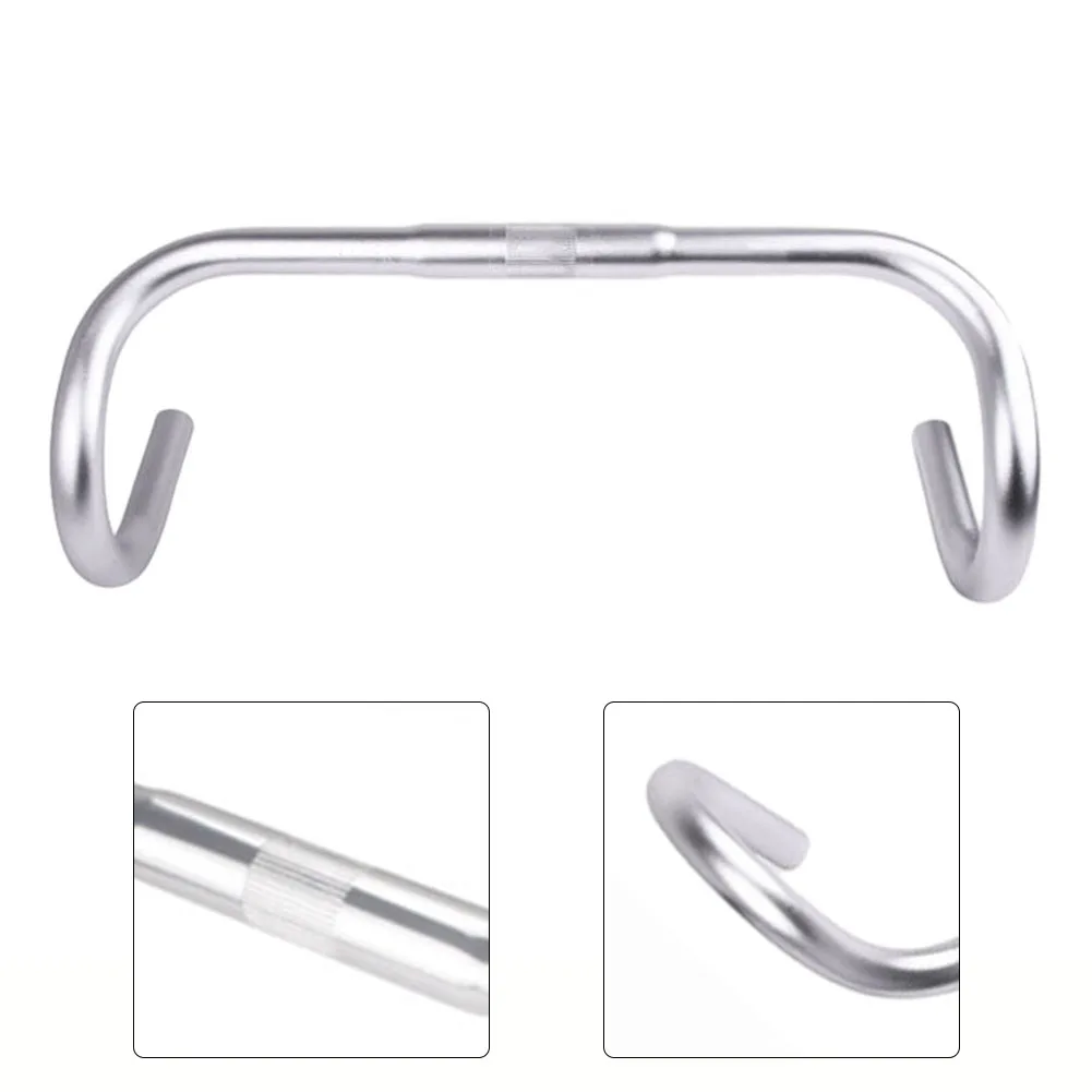 Road Bicycle Drop Handlebar 25.4x420mm Aluminum Alloy Polishing Silver Bent Bar Bike Handle Bar Replacement Accessories