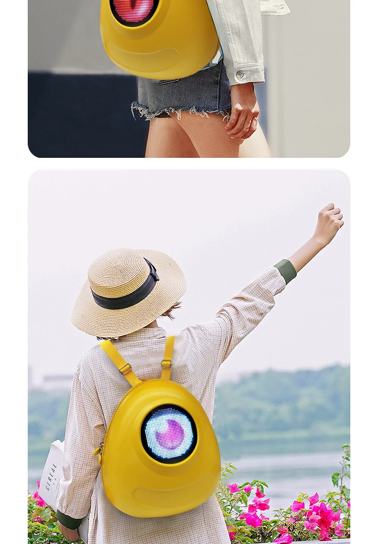 Trend Intelligent Led Screen Big Eye Girls School Backpack Bags For Women Travel