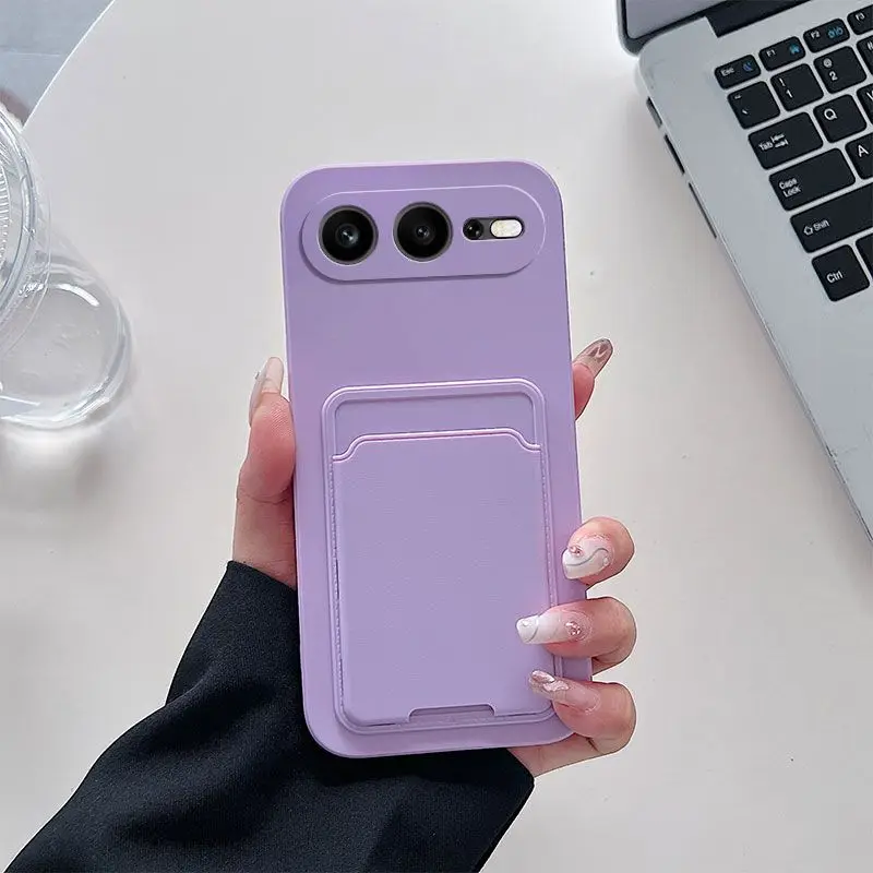 Candy Color Wallet Card Holder Phone Case