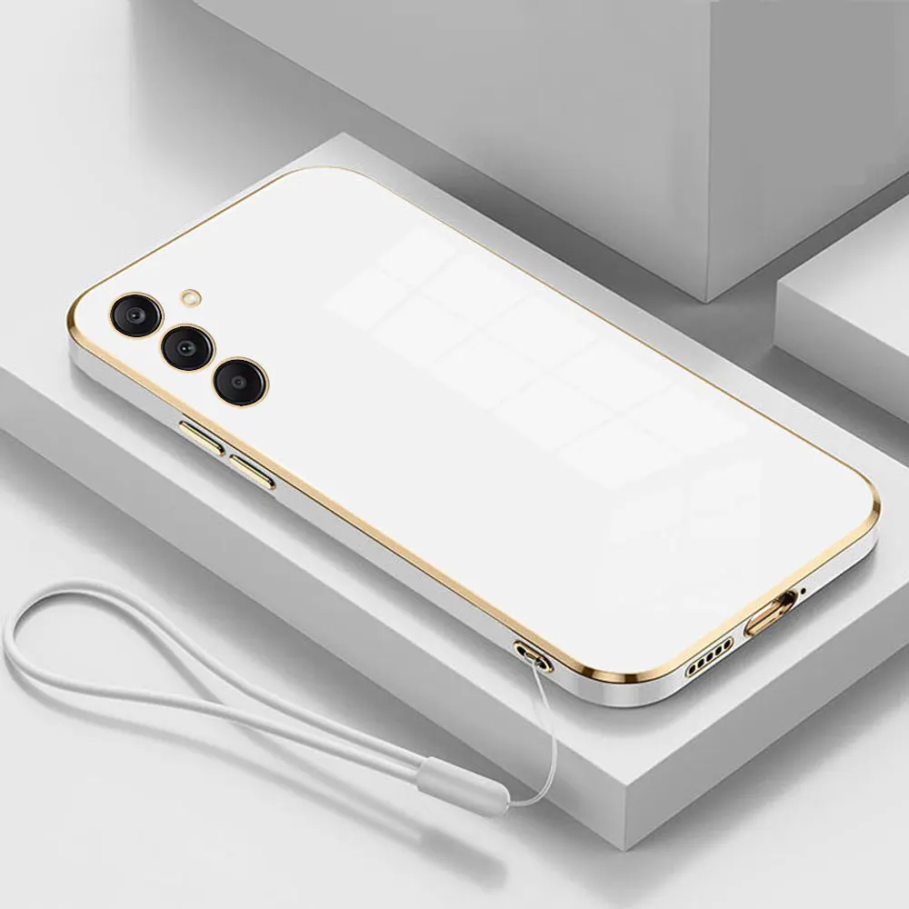 Luxury Square Plating Shockproof Phone Case with Stylish Back Cover