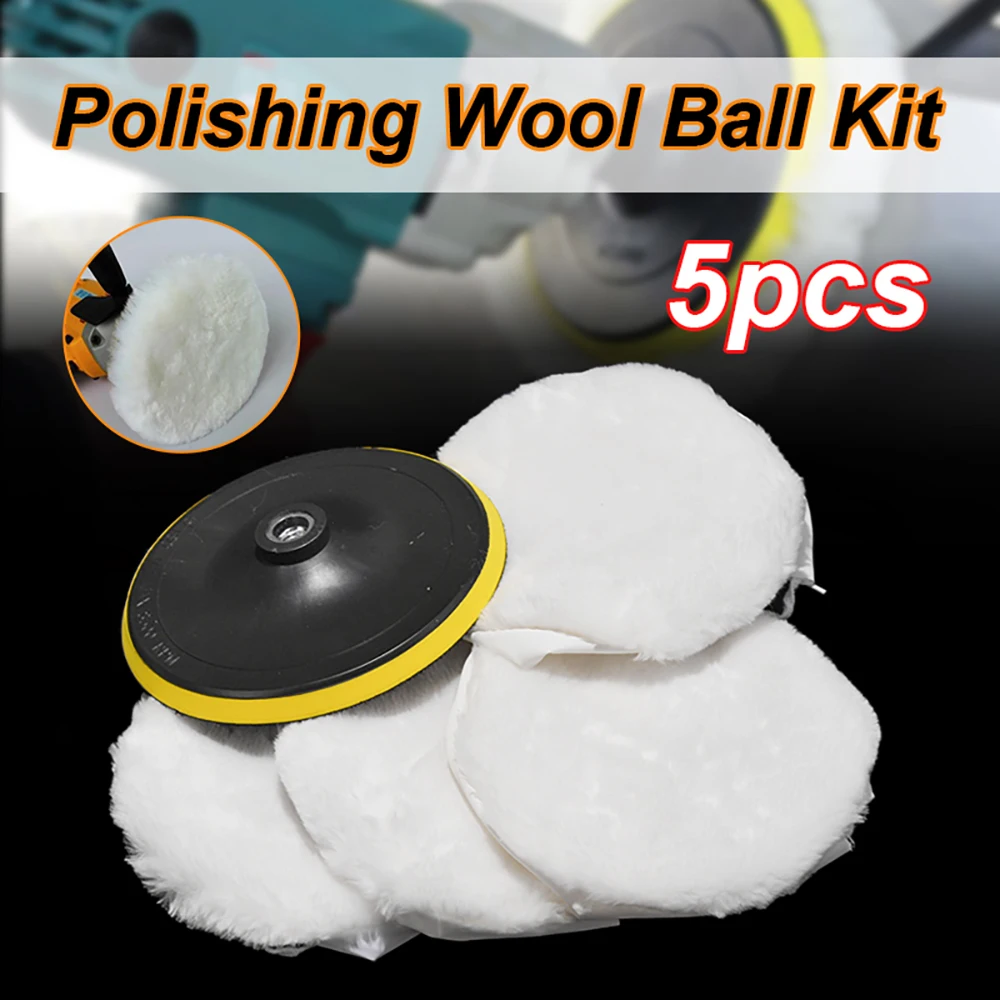 

5Pcs 7inch Universal Polishing Pad Sponge Buffing Waxing Pad Wheel Wool Kit Car Polisher Discs Removes Scratches Abrasive Tool