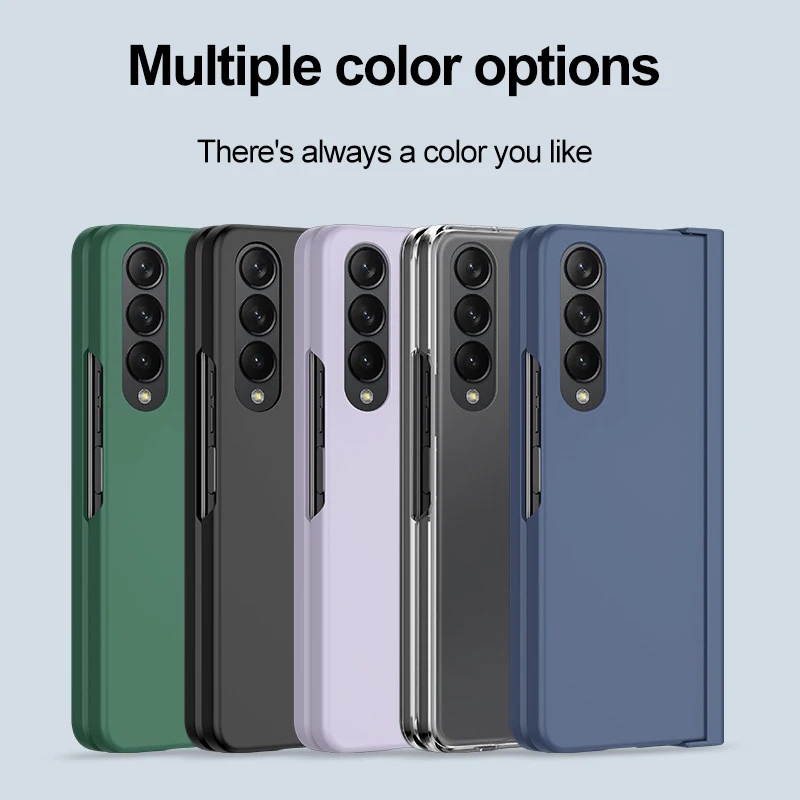 Ultra-thin Shell Film Integrated Protective Cover For Samsung Galaxy Z Fold 5 4 3 Hinge Folding Frosted Phone Case With Pen Slot