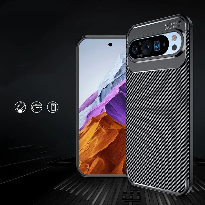 Premium Shockproof Carbon Fiber Phone Case - Soft TPU Silicone Cover