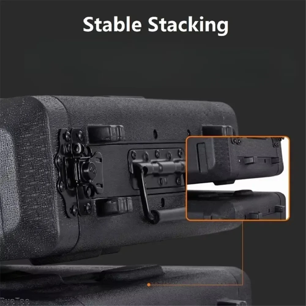 PE Plastic Professional Tool Box Organizer Stage Equipment Cabinet Audio Amplifier Portable Toolbox Shockproof Tools Packaging 6