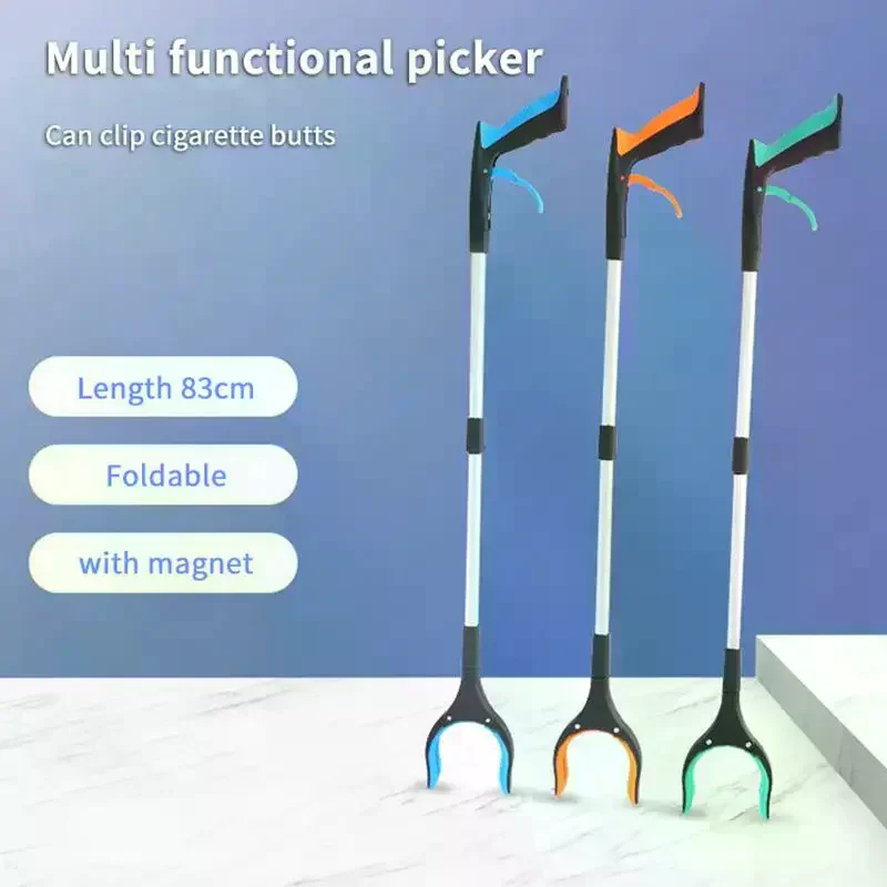 360도 회전 가능한 쓰레기 집게 °   회전식 클립형 쓰레기 집게 픽업 도구 80cm 경량 접이식 그리퍼 연장 핸드툴