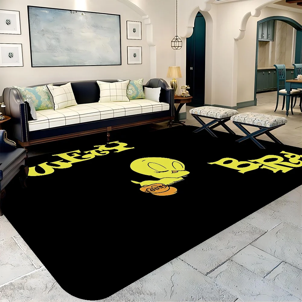 Looney Tunes T-Tweety Bird Hallway Carpet Washable Non-Slip Living Room Sofa Chairs Area Mat Kitchen Doormat Area Rug 2