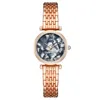 fashion silver steel bracelet band Roman scale dial quartz women watch 5
