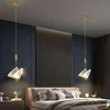 Modern LED Pendant Lights Luxury Creative Chandeliers Butterfly Single Double Head Nordic Bedside Long-line Hanging Lamp 3