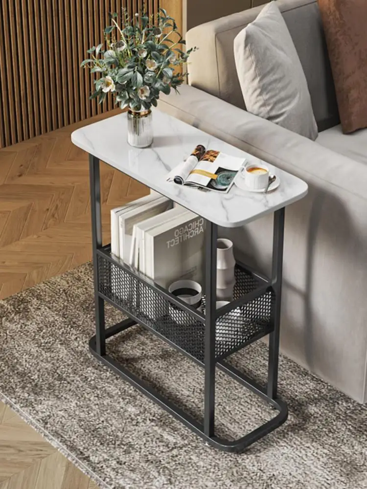 Light Luxury Extremely Narrow Side Table Living Room 20cm Sofa Gap Small Coffee Table Storage Side Cabinet Internet