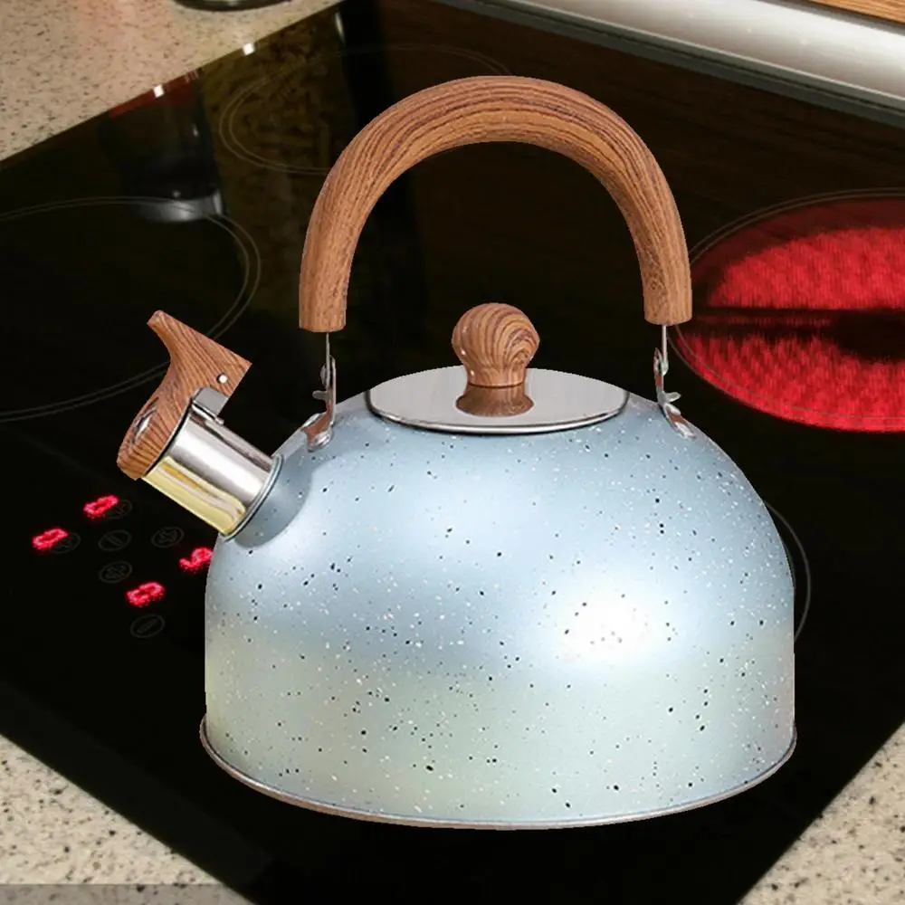 Whistling Tea Kettle 2L Tea Kettle For Camping Tea Kettle Loud Whistling Stainless Steel Teapot Anti-Hot Handle And Anti-Rust