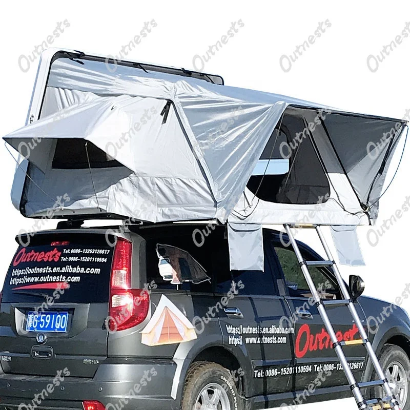 

3 4 person camping SUV hard shell car roof top tent hard shell rooftop tent for sale with annex canopy awning